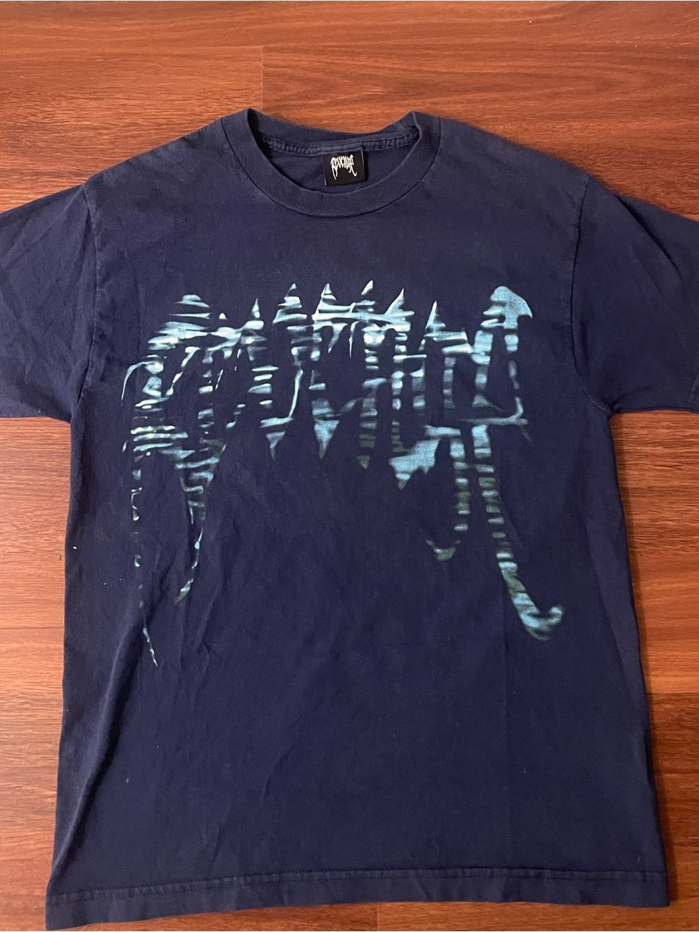 Men's Navy Revenge Graphic Tee with Teal Accent